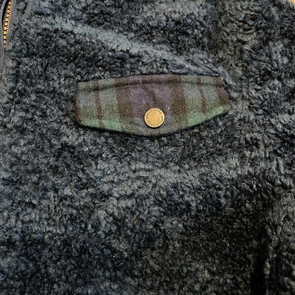 Pendleton Sherpa Fleece Jacket SZ Large Blue Deep Pile Full Zip Coat - Picture 3 of 11